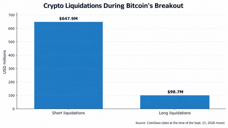 После пробоя биткоином уровня ,000 ликвидированы шорты на 8 млн